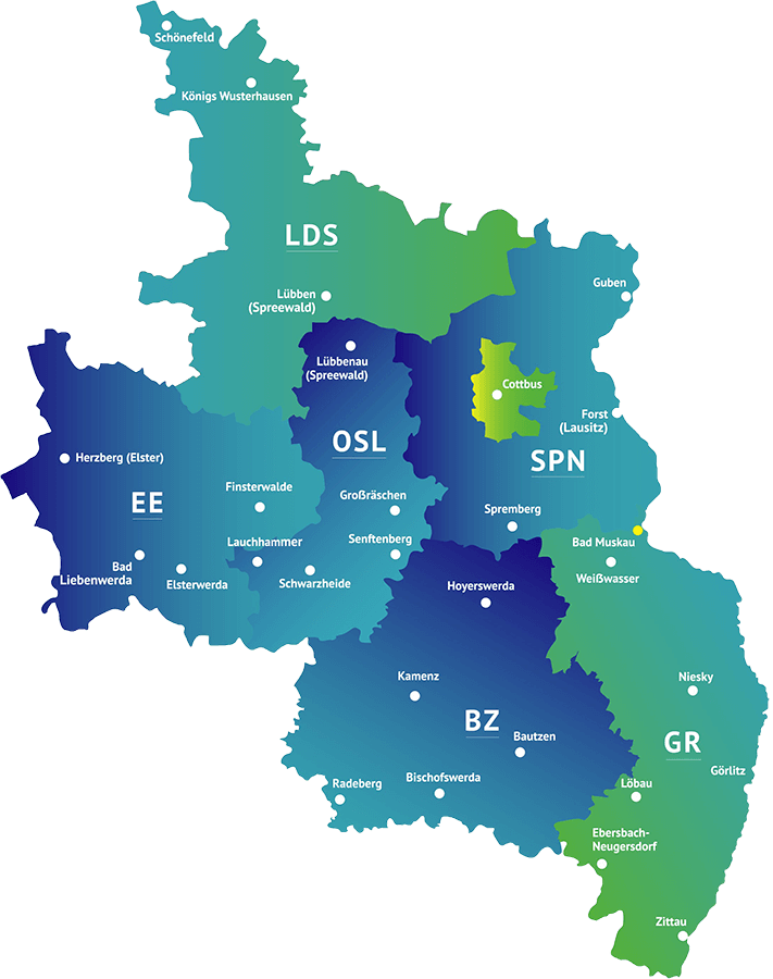 Karte der Lausitz
